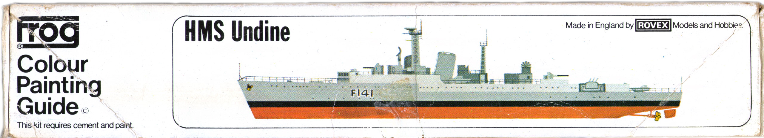 Коробка FROG F126 HMS Undine Anti-Submarine Frigate type 15, Rovex Models & Hobbies, 1974